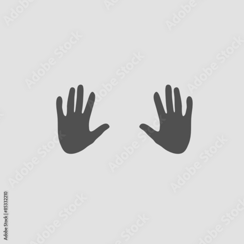 hand on grey vector