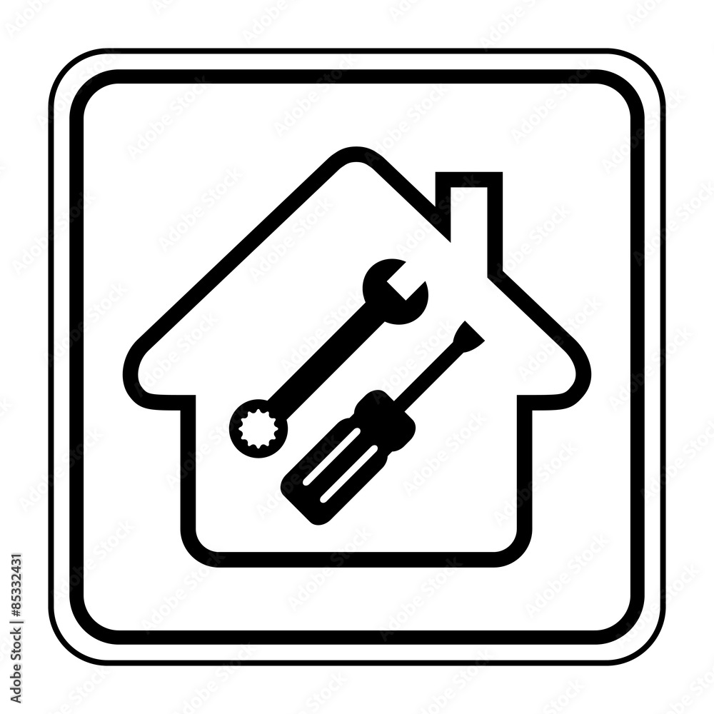 Logo maison et outils.