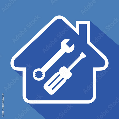 Logo maison et outils.