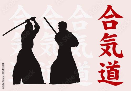 Two men are engaged in aikido.