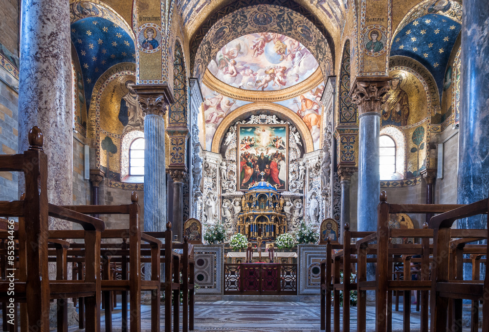 famous church Santa Maria dell Ammiraglio in Palermo