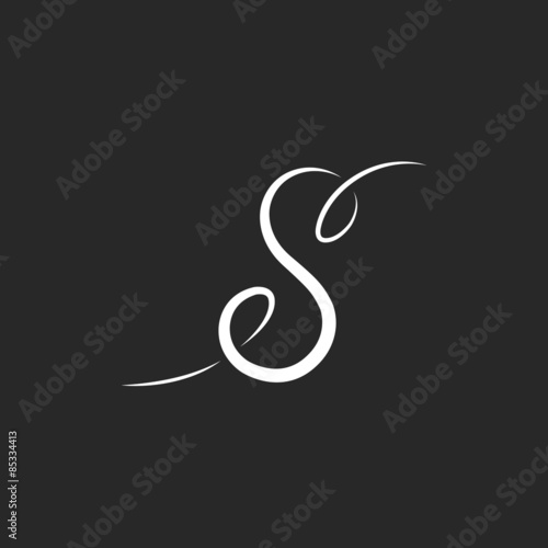 Letter S mockup logo, templete design lettering tattoo or business card