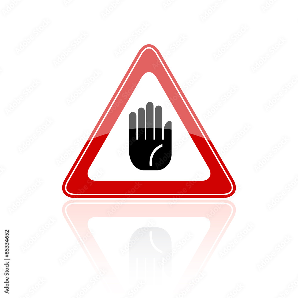 Stop hand sign Stop hand sign