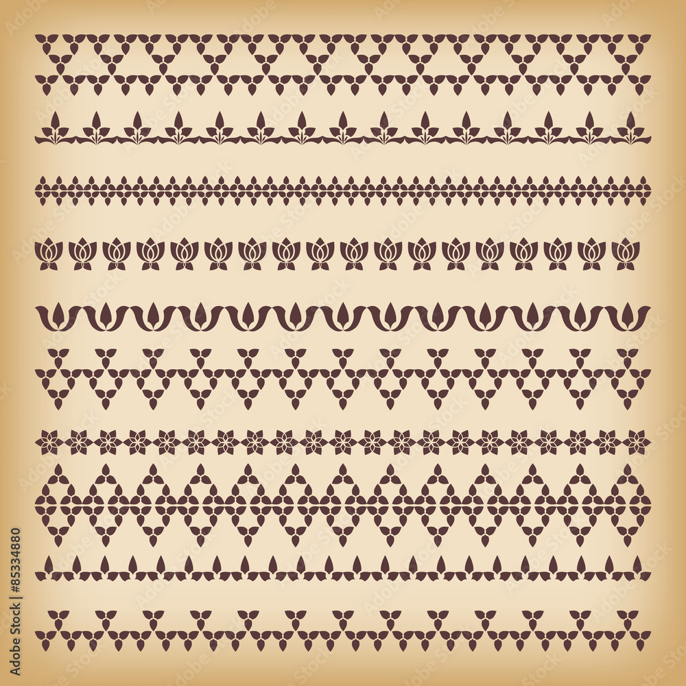 Collection borders for decor. Collection borders for decor.