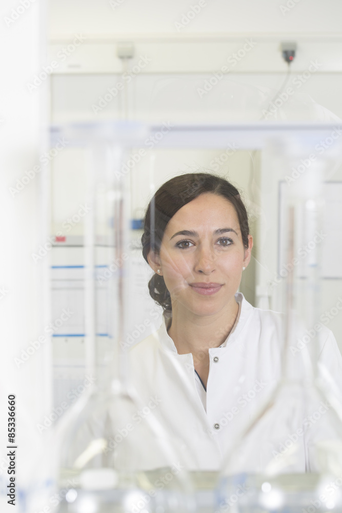 Young scientist in laboratory, portrait Young scientist in laboratory, portrait