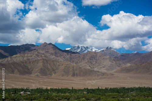 Mountain Range in Leh Ladakh.Light and shade from sunlight.