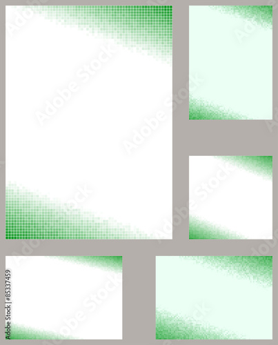 Green pixel mosaic page corner design template