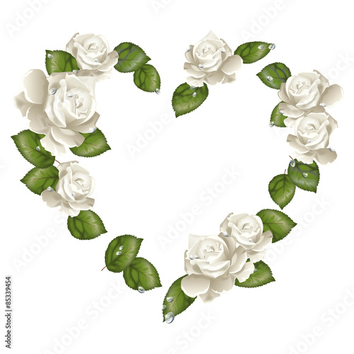 Cuore rose bianche