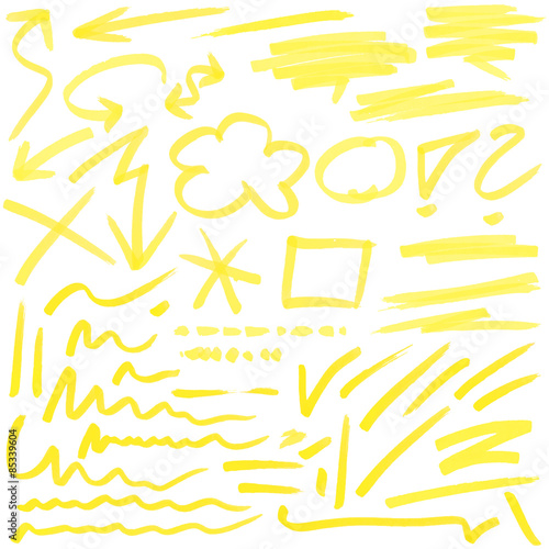 hand drawn colored markings from a highlighter