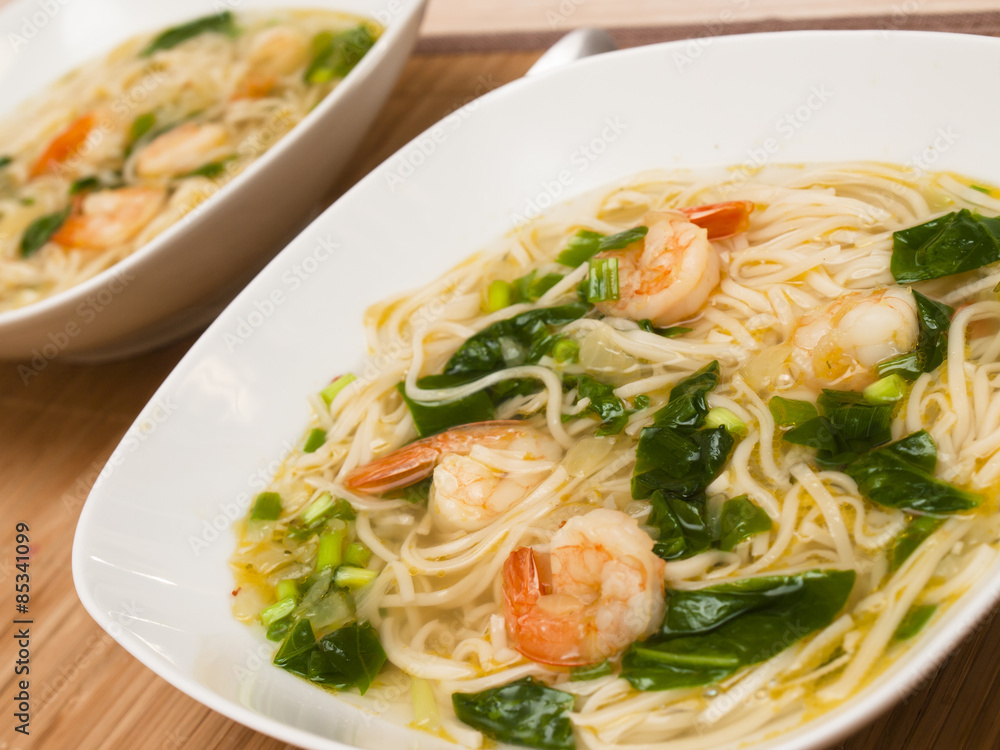 Shrimp soup with noodles Shrimp soup with noodles