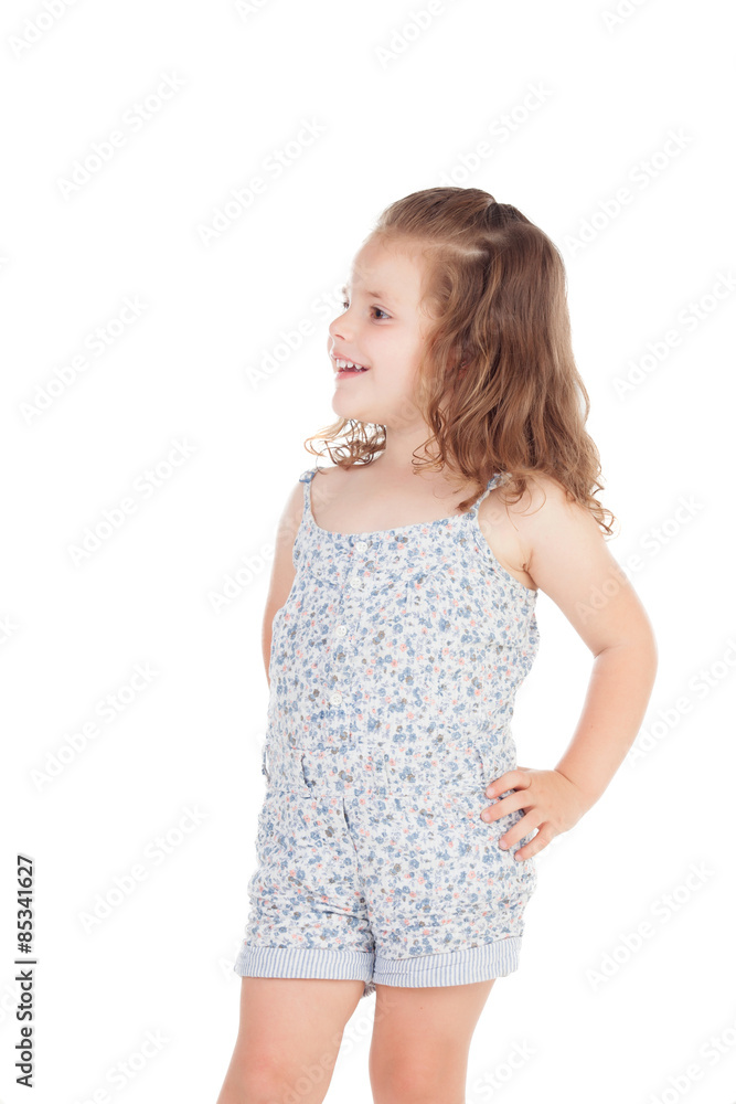 Cute little girl with three year old looking at side Cute little girl with three year old looking at side