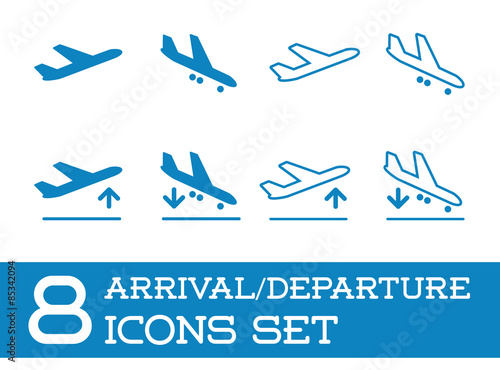 Aircraft or Airplane Icons Set Collection Vector Silhouette
