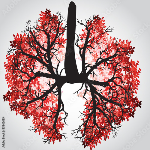 Tree Branches Like Lungs - Vector Illustration