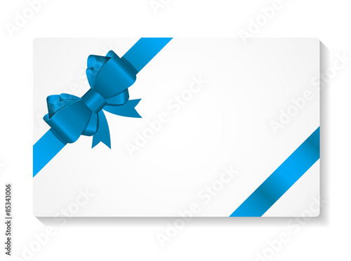Gift Card with Bow and Ribbon Vector Illustration