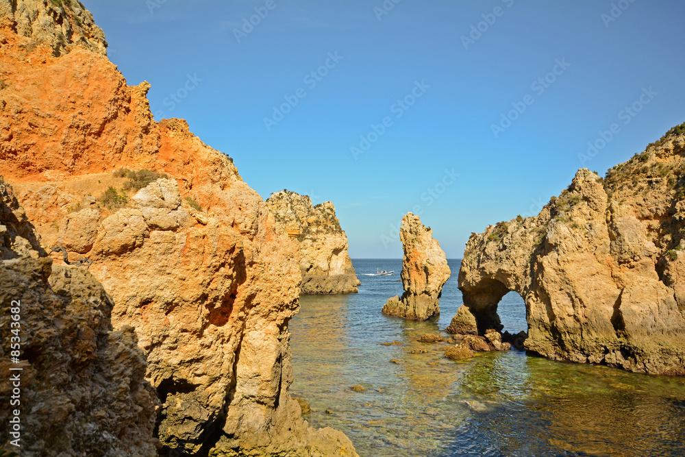 Algarve: Coastline with cliffs at Ponta da Piedade, Lagos Portugal