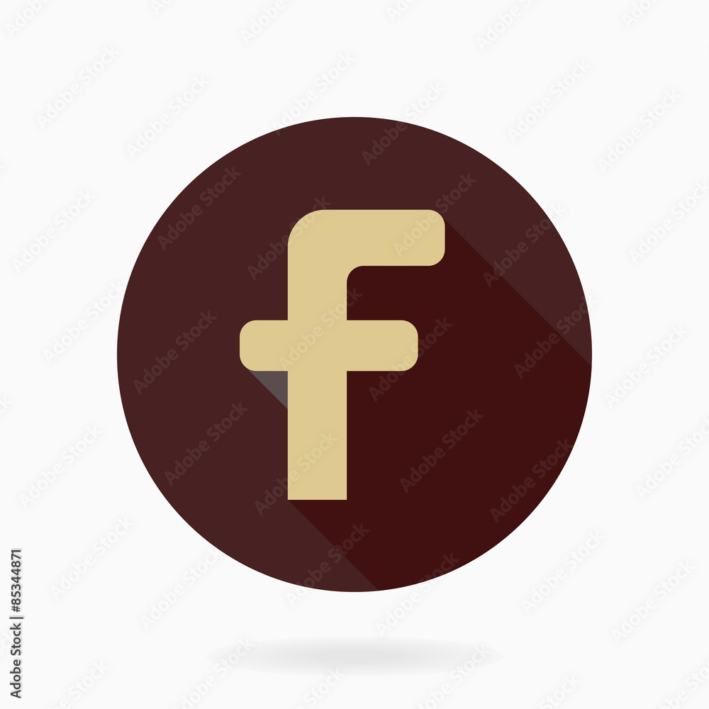 Obraz premium Fine Flat Icon With Letter F