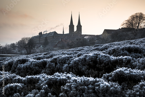 Germany, Bamberg, Michelsberg Abbey at morning twilight photo