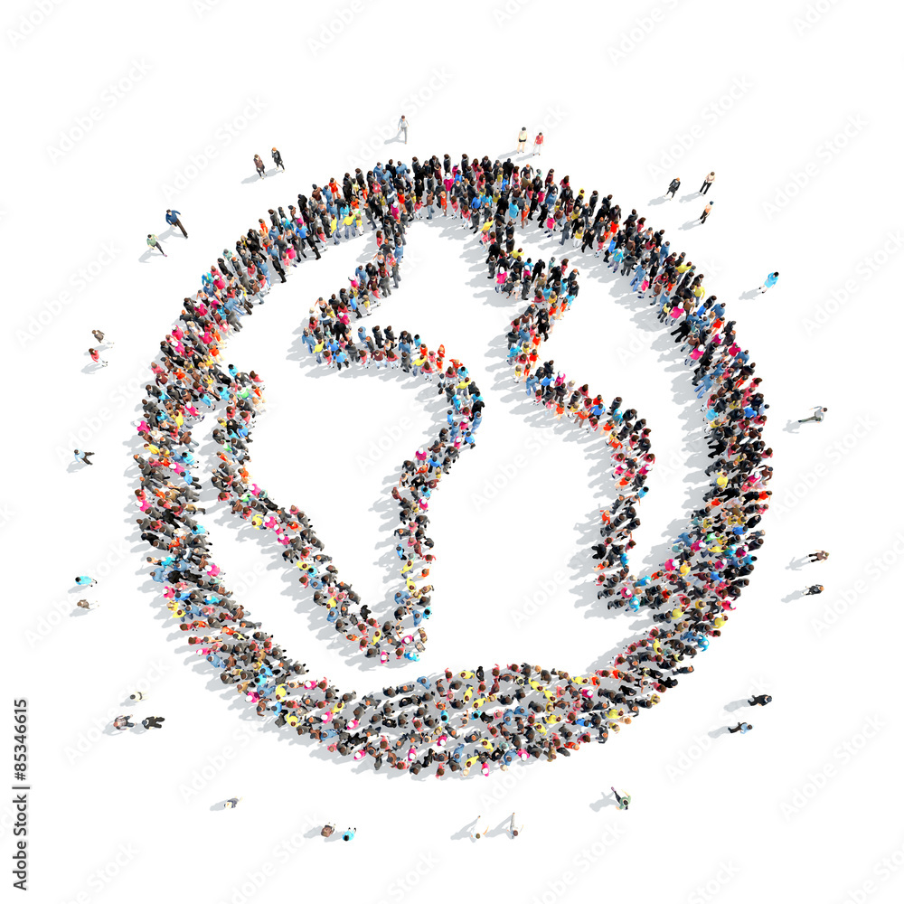 people in the shape of Earth . people in the shape of Earth .