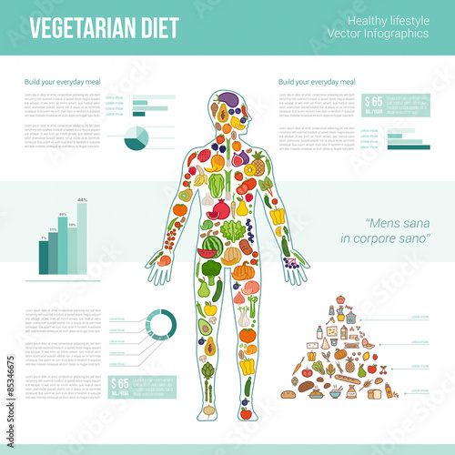 Vegetarian eating infographics