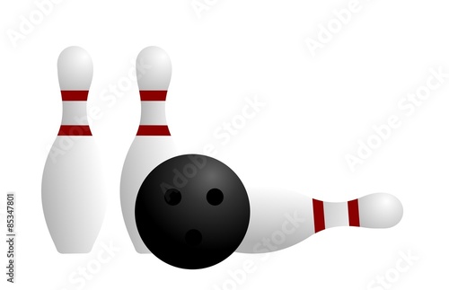 Realistic illustration ball and pin of bowling