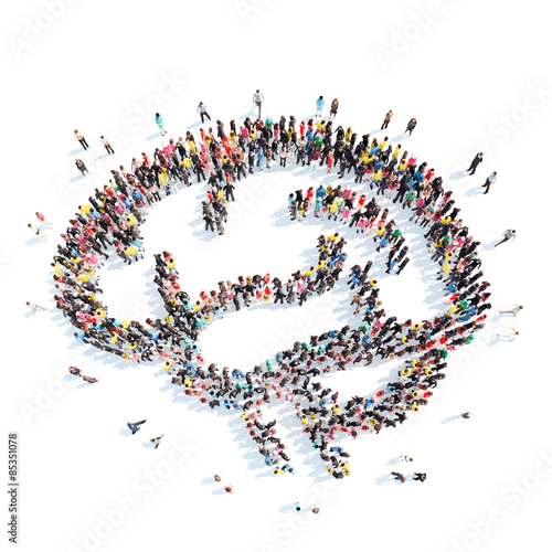 people in the shape of brain.