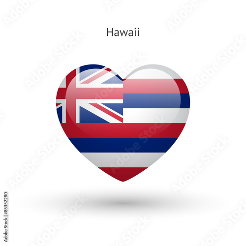 Free Download Love Hawaii state symbol. Heart flag icon. - GFXLoad