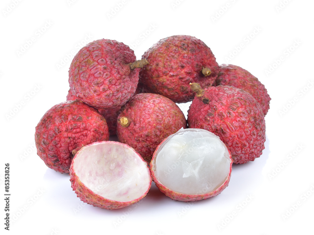 Fresh lychee isolated on white background Fresh lychee isolated on white background