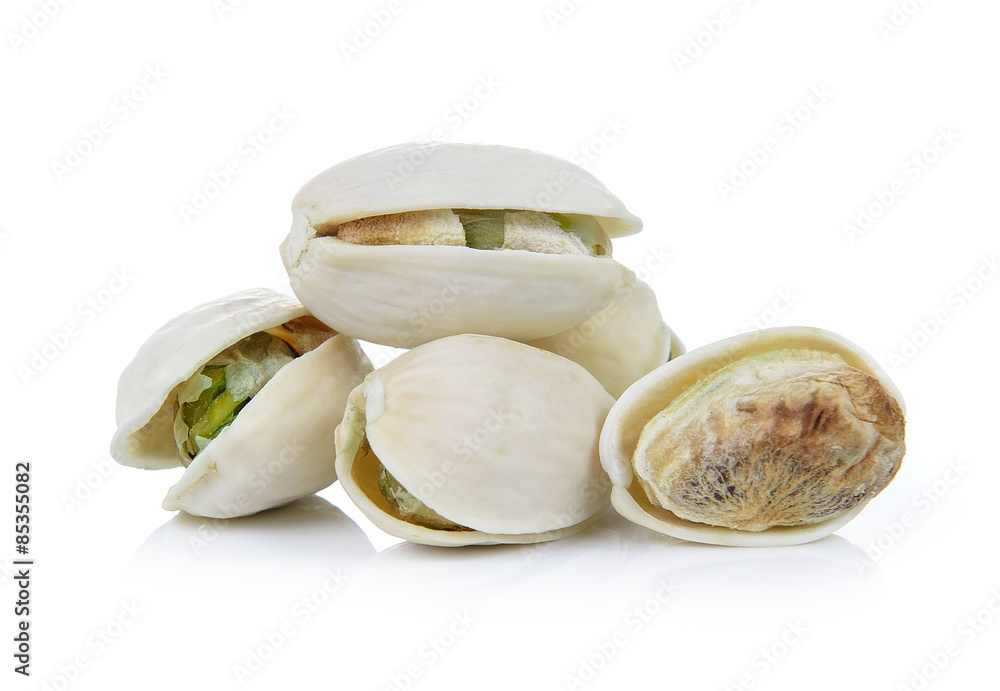 Pistachio nuts on white background Pistachio nuts on white background