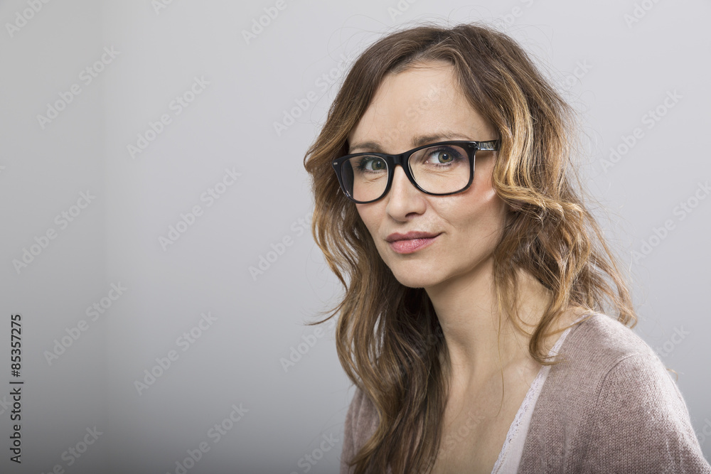 Portrait of smiling woman with glasses Portrait of smiling woman with glasses