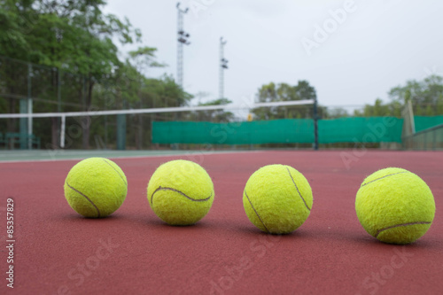 Tennis Ball on the Court Close up © FAMILY STOCK