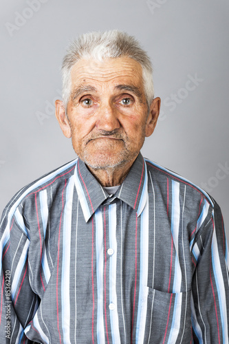 Closeup portrait of expressive old man