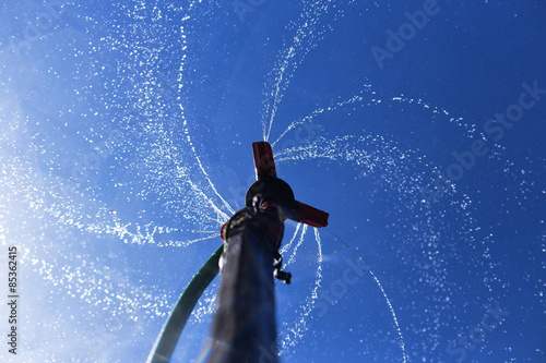 Obraz na płótnie Sprinkler sparaying water w salonie