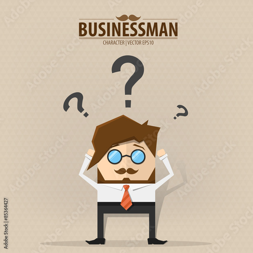 Businessman confused,Vector EPS10.