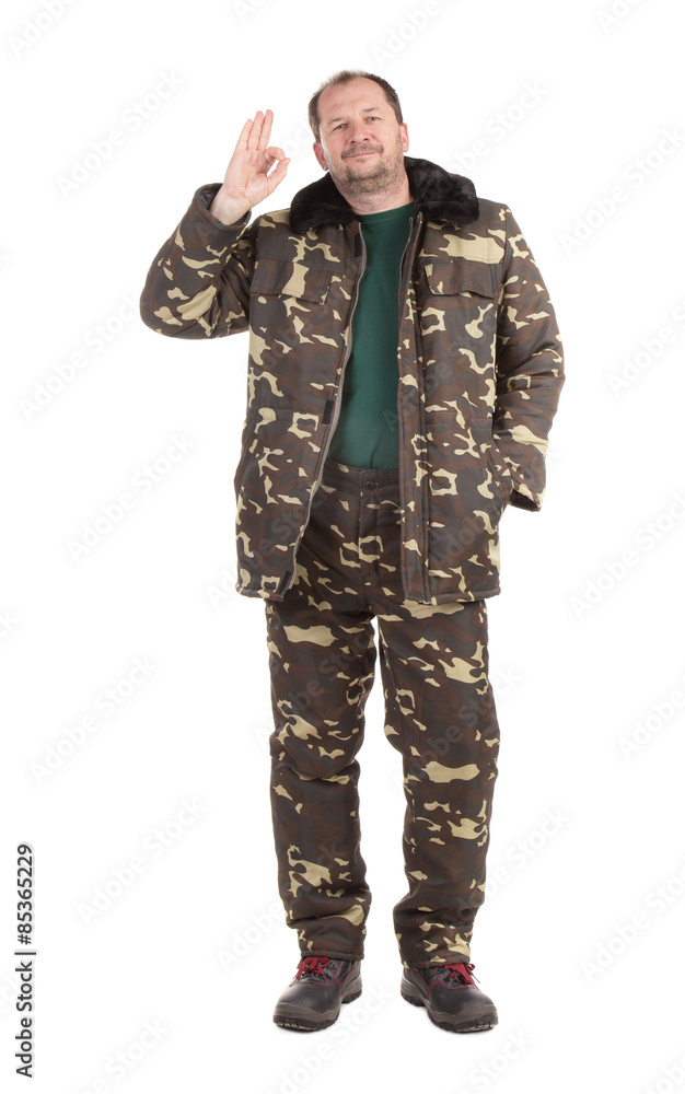 Man in military vest. Man in military vest.