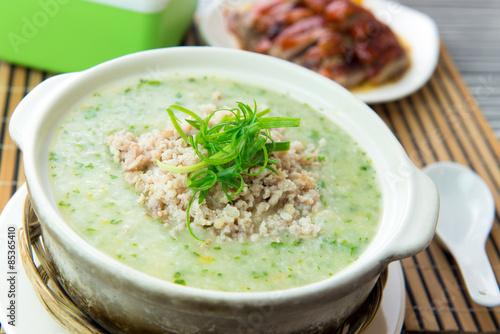 Minced meat congee
