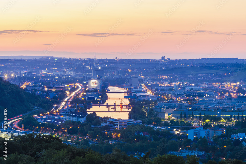 Germany, Baden-Wuerttemberg, Neckarvalley, River Neckar, View to ...