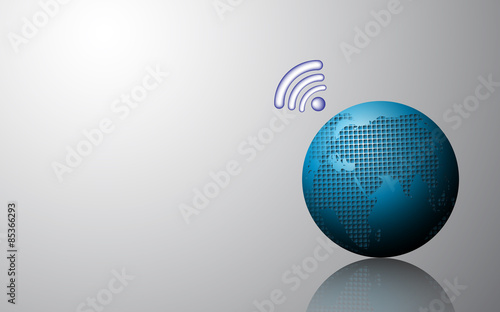 vector abstract sphere global telecommunication concept background © pixtumz88