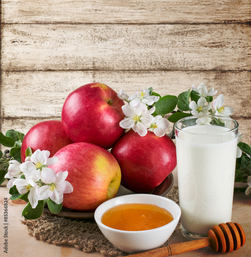 Red apples with milk and honey Red apples with milk and honey