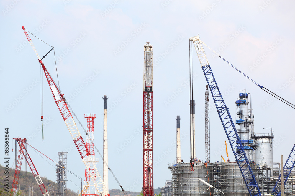 oil and gas industry in powerful and crane at work area