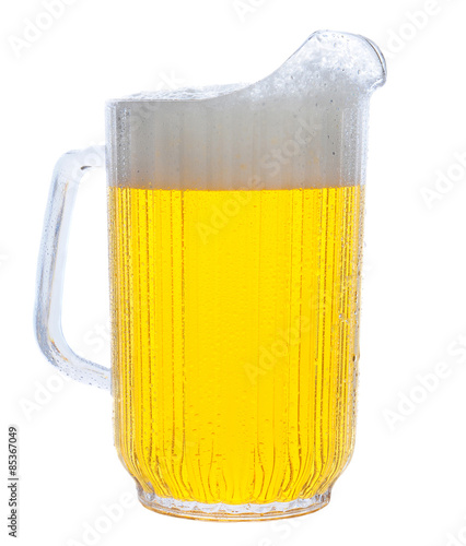 Pitcher of Beer on White