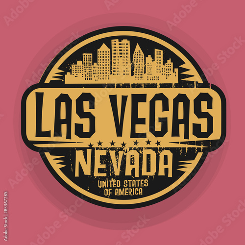 Stamp or label with name of Las Vegas, Nevada
