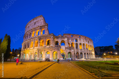 Colosseum at night in Rome, Italy