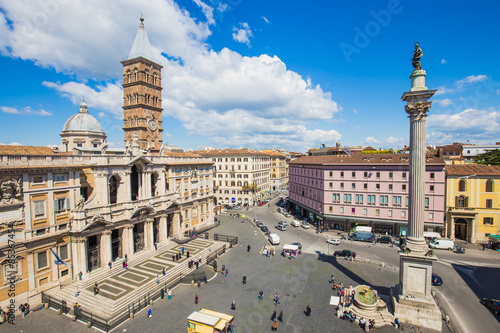Valokuvatapetti Aerial view of Basilica di Santa Maria Maggiore in Rome, Italy