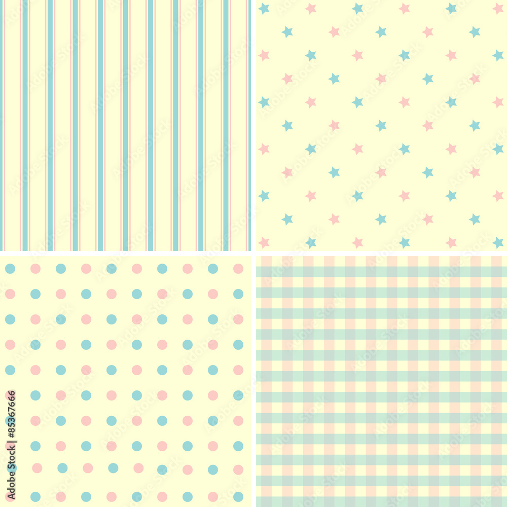 Set of 4 retro background patterns Set of 4 retro background patterns