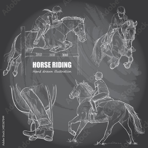 illustration of horse riding.