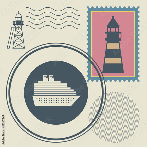 Stamp or signs set, vector illustration