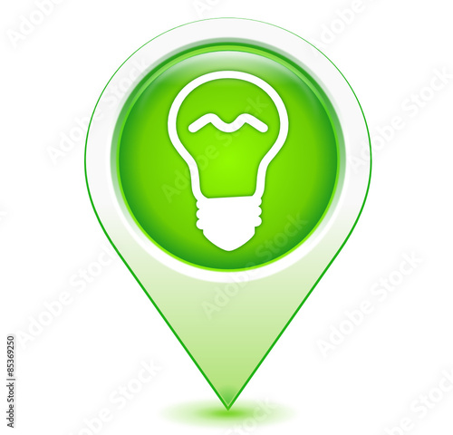 ampoule sur marqueur géolocalisation vert