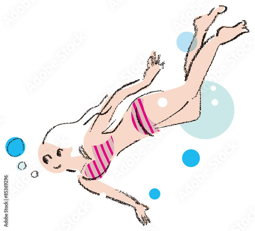 海　泳ぐ　女性