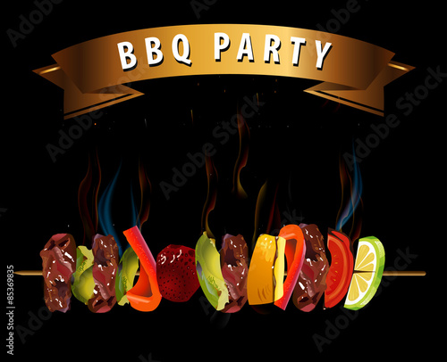 BBQ Barbecue Menu, Party invitation Infographics - vector eps10