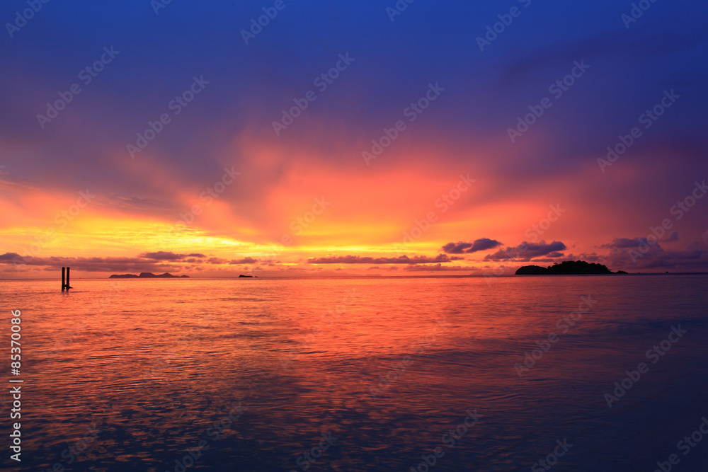 beautiful landscape of Sunset over the sea beautiful landscape of Sunset over the sea